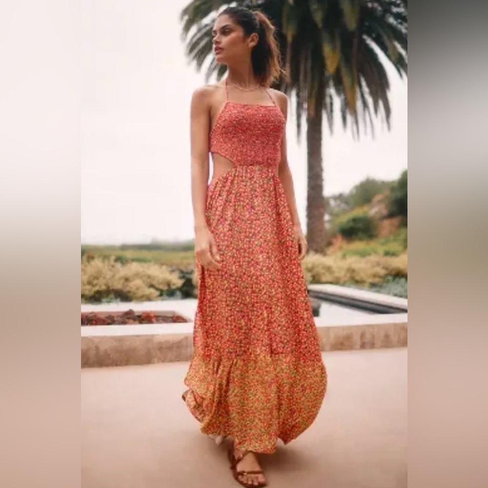 NWT Orange/Pink Maxi Dress